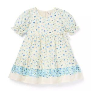Brand New Janie & Jack Girls Yellow Ditsy Floral Wrap Dress, Size 5, NWT